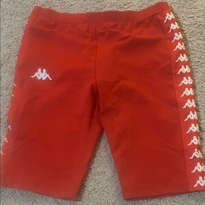 Kappa Red Shorts with White Logo Stripes